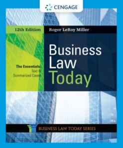 Business Law Today: The Essentials 12th Edition - Original PDF ebook