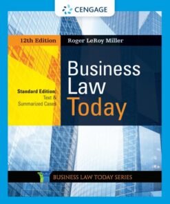 Business Law Today, Standard: Text & Summarized Cases 12th Edition - Original PDF ebook
