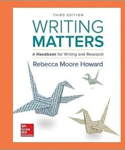 Writing Matters: A Handbook for Writing and Research 3rd Edition - Original PDF ebook